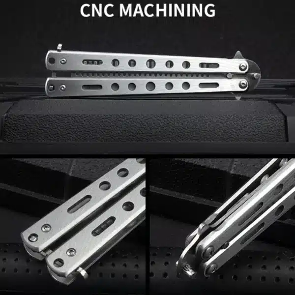 Foldable Comb Stainless Steel Practice Training Butterfly Knife Comb Beard Moustache Brushe Salon Hairdressing Hair Styling Tool 3