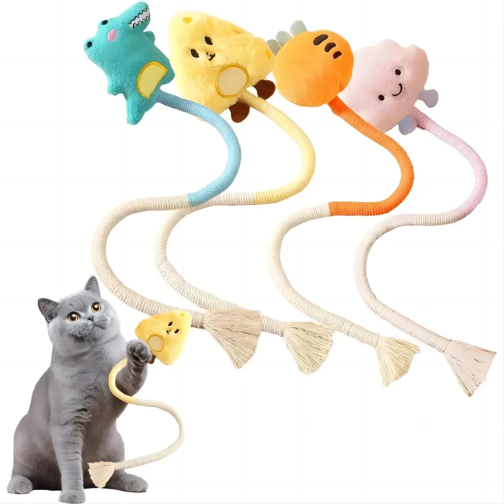 Cat Scratcher Rope Toy Cotton Rope Bite-resistant Chewing Toy Paw Claw Furniture Protector Scratching Toy Cat Puzzle Cute Shape 1