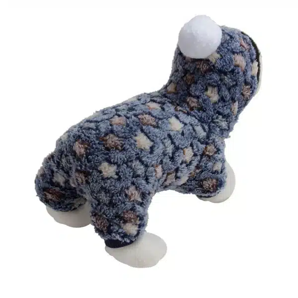 Pet Clothes Flannel Dog Costume Dog Cold Weather Coats Cat Apparel Soft Flannel Doggie Jumpsuit Clothes Pet Four Legged Pajamas 4