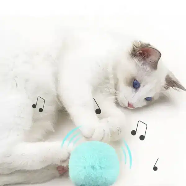Interactive Ball Smart Cat Toys Plush Electric Catnip Training Toy Kitten Touch Sounding Pet Product Squeak Toy Ball 2