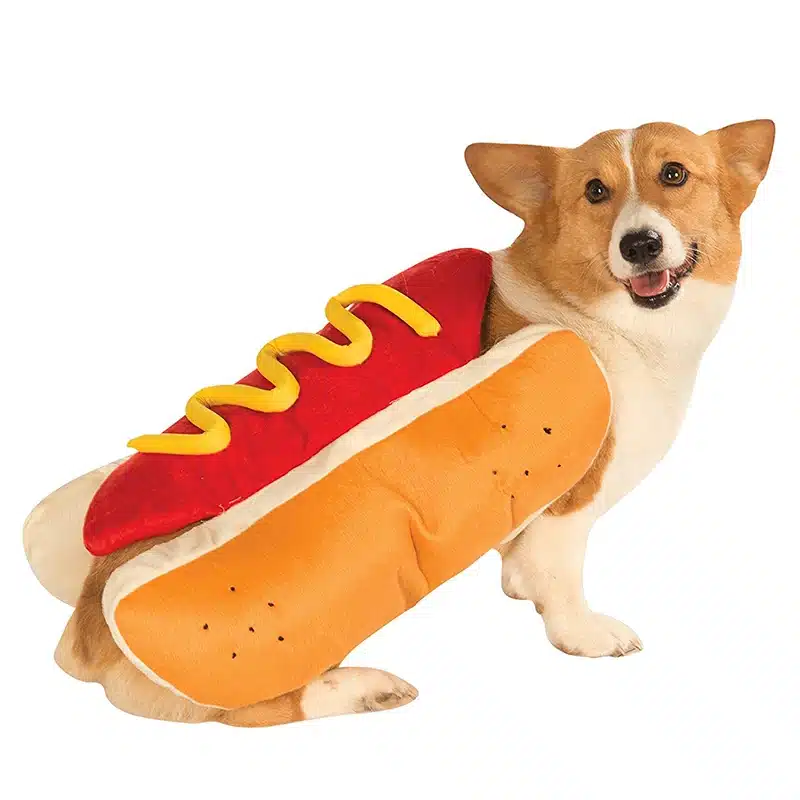 Funny Halloween Dog Costumes Hot Dog Shaped Dachshund Sausage Adjustable Clothes Pet Apparel Dressing Up Cat Party Costume Suit 1