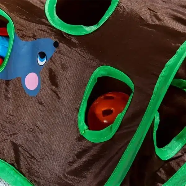 9-Hole Collapsible Cat Tunnel Toy - Interactive Hide and Seek Game, Feline Fun, Inspire Hunting Instinct 3