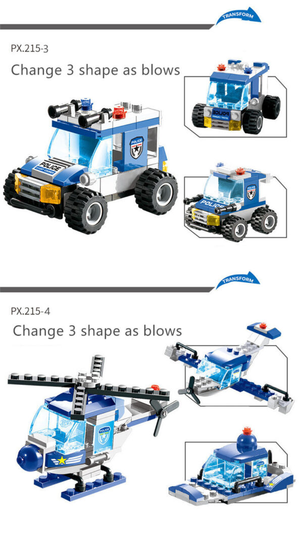 762Pcs Robot Car City Police Building Blocks Set - Image 5