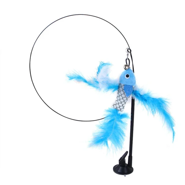 Cat Toys Simulation Bird interactive Sucker Feather Bird with Bell Cat Stick Toy for Kitten Playing Teaser Wand Toy Cat Supplies 4