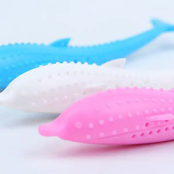 Cat Teeth Brushing Toy Teeth Cleaning Cat Stick Fish-shaped Silicone Toy Chew Resistant Interactive Toys Catnip Pet Supplies 5