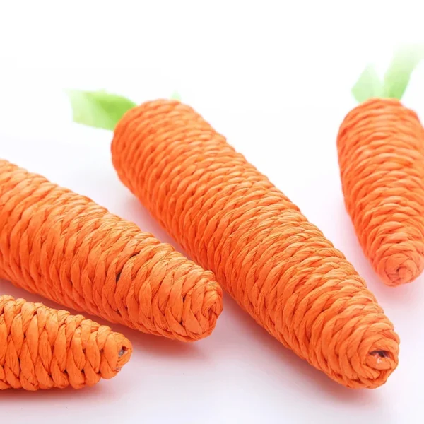 Fabric Carrot Cat Toy, Cat Annoyingly Grinding Teeth Sound Toy, Bite Resistant Paper Rope to Clean Teeth 5