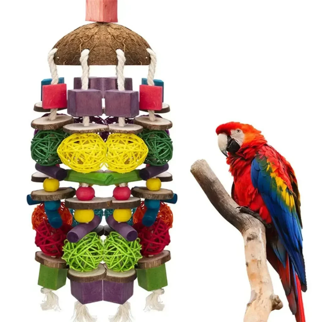 Bird Chewing Toy Bird Parrot Training Toys Chewing Foraging Hanging Cage Paper Strings Wire Drawing Ball Toys Relieve Boredom 1