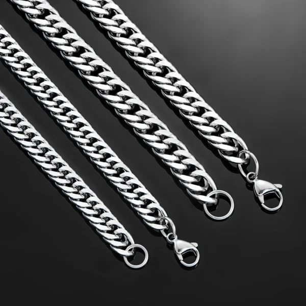 4.8mm/5.8mm/6.6mm/7.5mm/9.2mm Stainless Steel Cuban Link Chains Classic Men Boy Curb Chunky Necklace 14 to 30 Inches 4