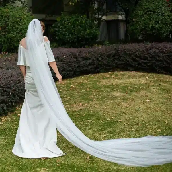 Elegant Bridal Veil with Comb 3 Meter 1 Layer/2 Layer/3 layer White Ivory Simple Bride Cathedral Veils Wedding Accessories 2