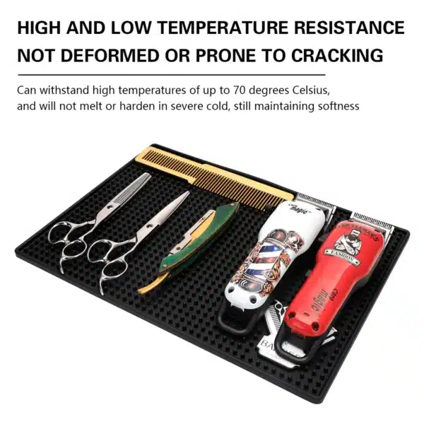Barber Non-slip Station Mat Cushion Pad Hairdress Tool Clippers Scissors Comb Trimmers Brushes Storage Organizer Salon 4