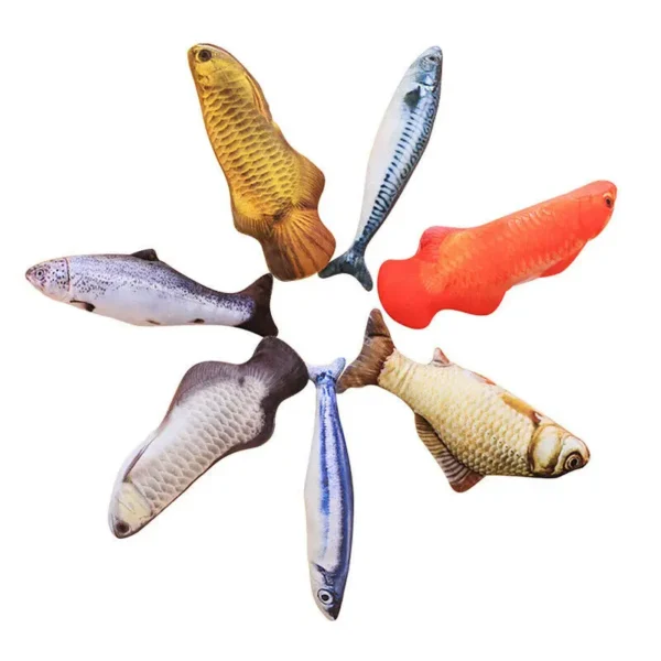 Cat Toy Training Entertainment Fish Plush Stuffed Pillow 20CM Simulation Fish Cat Toy Fish Interactive Pet Chew Toys 3