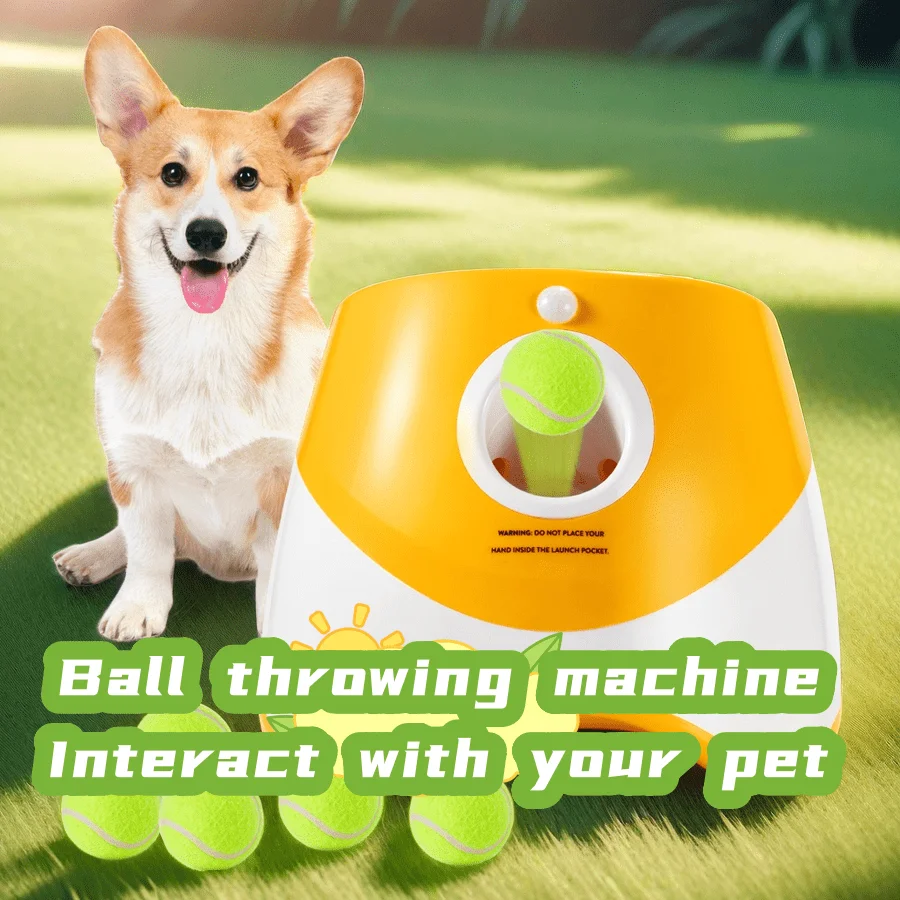 Dog Launcher Automatic Dogs Chase Toy Tennis Throwing Pinball Machine Fun Interactive Throw Rechargable Catapult USB Charging 1