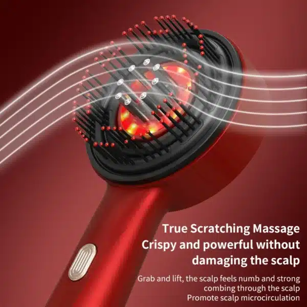 Electric Massage Comb Vibration Red Light Hair Growth Massage Scalp Brush Anti Hair Loss Liquid Oil Applicator 2