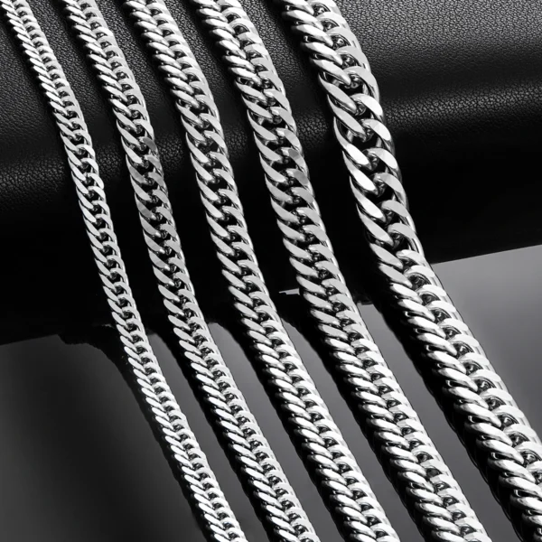 4.8mm/5.8mm/6.6mm/7.5mm/9.2mm Stainless Steel Cuban Link Chains Classic Men Boy Curb Chunky Necklace 14 to 30 Inches 1