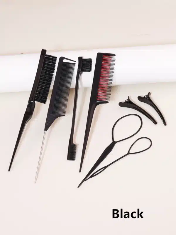 8-piece hair styling comb set with triple tear comb mouse tail comb edge brush hair salon accessories Special for real hair wigs 4