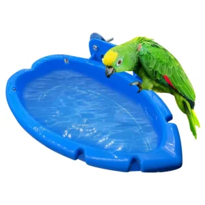 Parrot Food Tray Multifunction Creative Blue Bathtub Animal Cage Standing Wash Shower Box Bird Toys Pet Cleaning Products 1