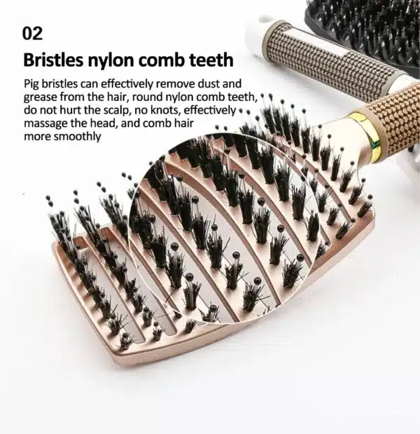 Fluffy High Skull Top Rib Comb Girl Blow Hair Curl Styling Artifact Meridian Massage Air Cushion Comb Home Comb 2