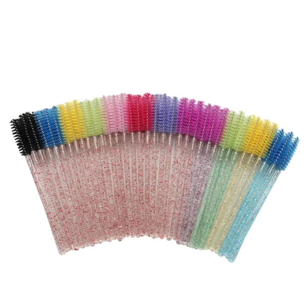 50pcs Shiny Disposable Eyelash Brush Applicator Wands Curler Mascara Eyebrow Makeup Tools Spoolers Comb Wands Spoolies Brushes 4