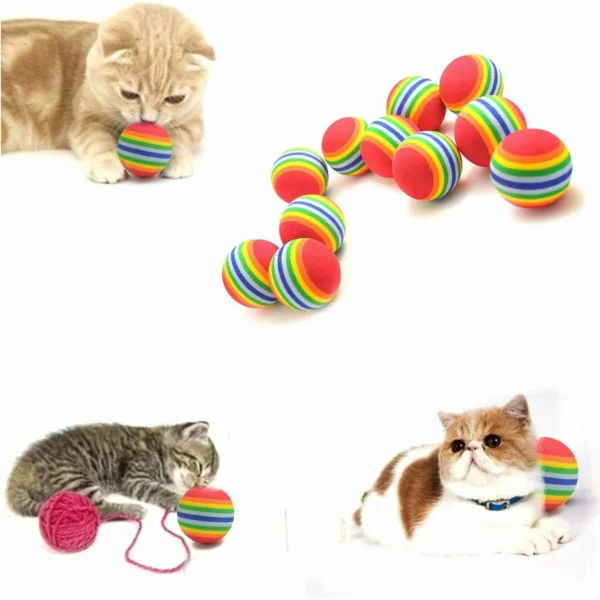 Cat Toy Balls Interactive for Indoor Cats Best Kitten Favorite Gift Soft Foam Ball Chase Quiet Playing Cats Stuff Supplie 5