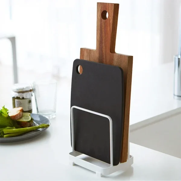Layered Cutting Board Rack Kitchen Simple Solid Color Vertical Finishing Storage Drain Tray Dish Drying Shelf Sink Organizer 5