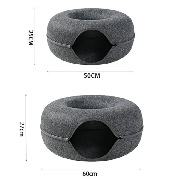 Donut Cat Bed Interactive Tunnel Pet Felt Indoor Toys Cats House Kitten Training Toy Cat Kennel Pets Supplies 6