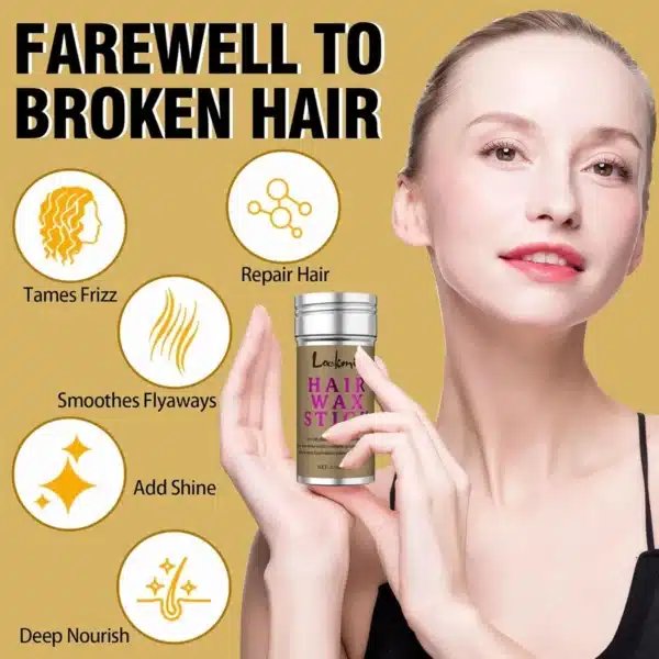 LOCKMIO Women Hair Wax Stick for Wigs Anti-frizz Flyaways Control Styling Wax Long-lasting Smoothing Broken Back Hair Pomade Kit 3