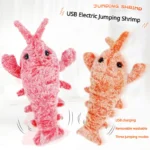 New Cat Toys Electric Lobster USB Rechargeable Simulation Jumping Shrimp Plush Electric Pet Teasing Cat Dogs Toys Pet Supplies 1