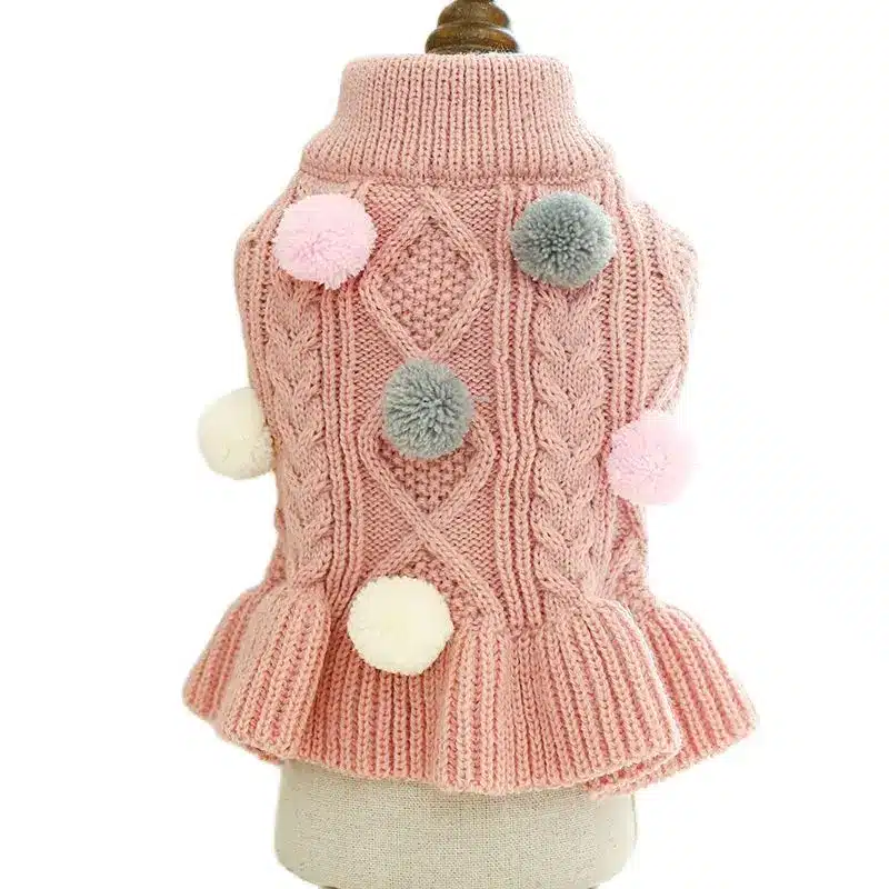 Small Dog Cat Knited Sweater Dog Jumper Balls Design Puppy Hoodie Winter Warm Clothes Apparel 1