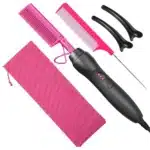 Pink Hot Comb Electric Hot Comb Heating Pressing Hair Straightening Iron for Hair Beard Wigs Wet and Dry Hair Styling Tools 1