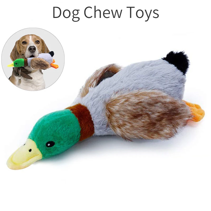 Dog Chew Toys Cute Plush Duck Sound Toy Stuffed Squeaky Animal Squeak Dog Toy Cleaning Tooth Dog Chew Rope Toys 1