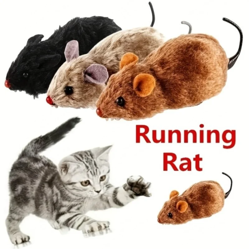 Cat Toy Clockwork Simulation Mice Battery Free Durable Indoor Cats Get High Relieve Boredom Interactive Plush Toys Pet Supplies 1