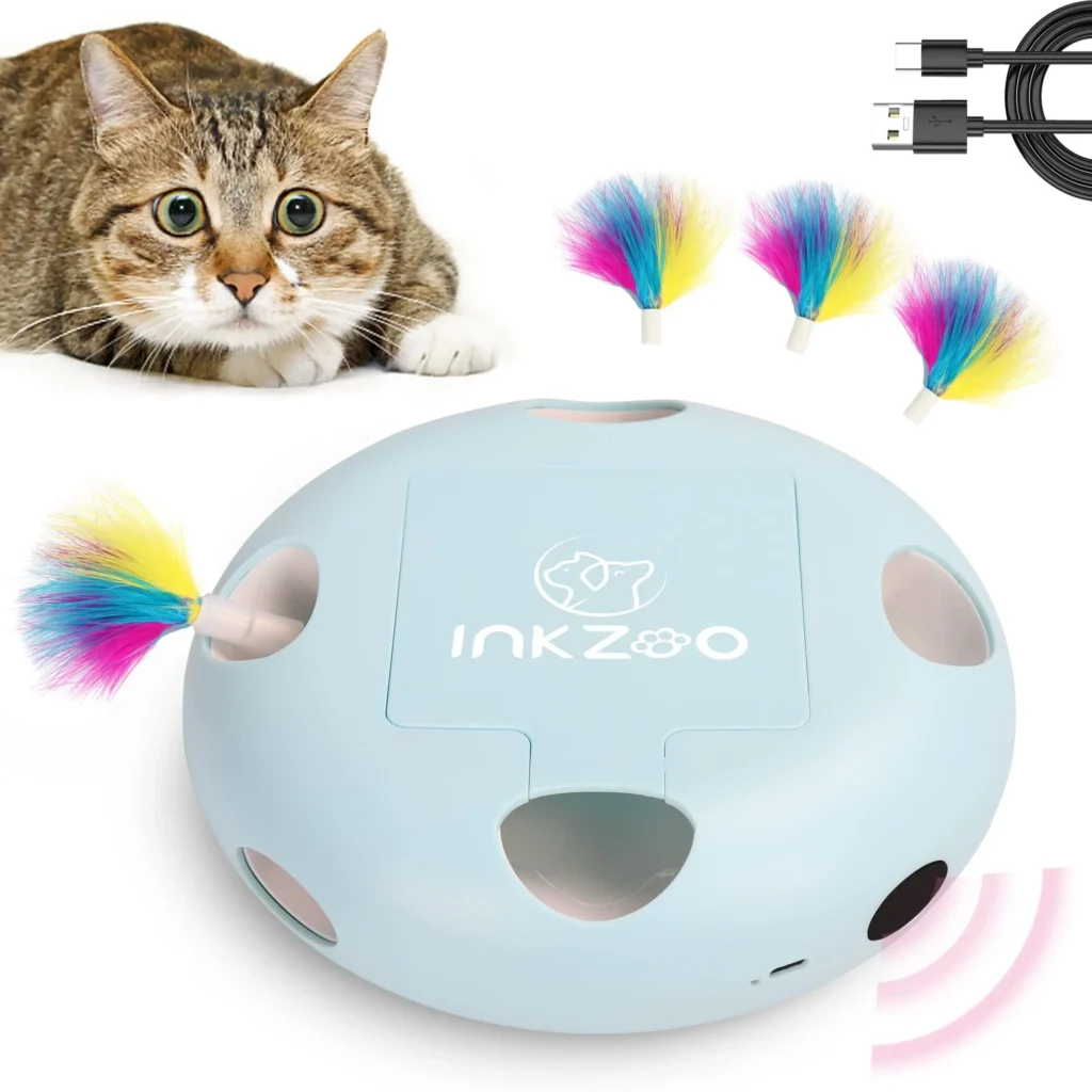 INKZOO Cat Toys, Interactive Cat Toys for Indoor Cats,  Smart Interactive Kitten Toy, Automatic 7 Holes Mice Whack-A-Mole 1