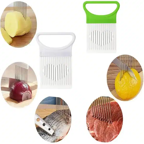 Stainless Steel Onion Holder Slicer Prongs Cutter Chopper Vegetable and Meat Cutter Holder Comb Kitchen Gadget Accessories 5