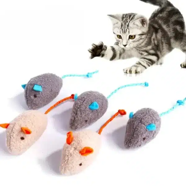 3/7PCS Interactive Plush Rat And Cat Toys With Durable Linen Perfect For Small Breeds Safe For Indoor Play 2