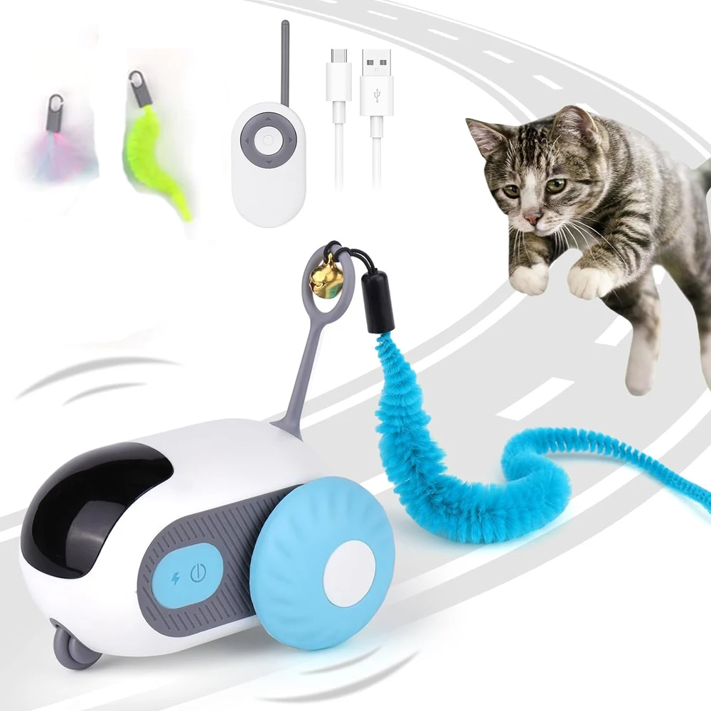 Smart Cat Toy 2 Modes Automatic Moving Remote Controlled Toy Car for Cats Dogs Interactive Playing Kitten Training Pet Supplies 1