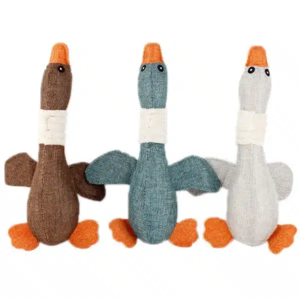 Cute Dog Plush Toys Pet Duck Squeak Training Toy for Puppy Sound Wild Goose Chew Squeaky Toy for Dogs Teeth Cleaning 2