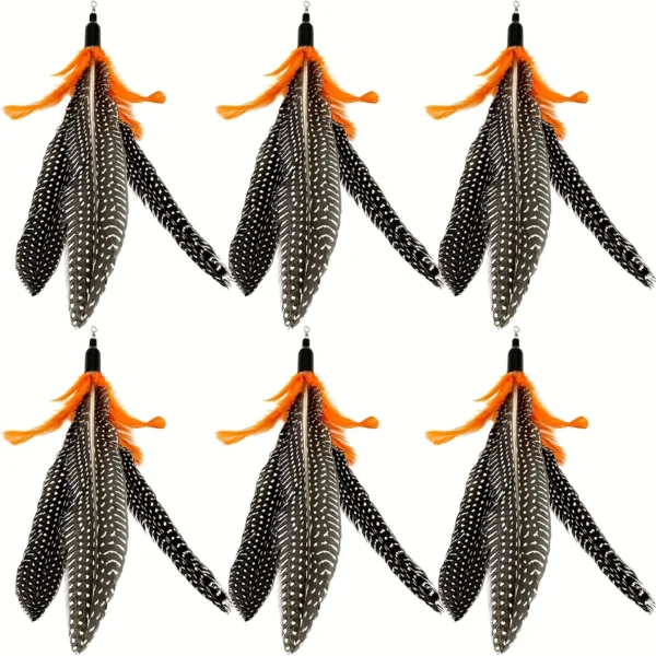 6 PCS Cat Toy Feather Replacement Cat Wand Refills Natural Bird Feathers Refill, Replacement Feathers Cat Toy for Indoor Cats 3