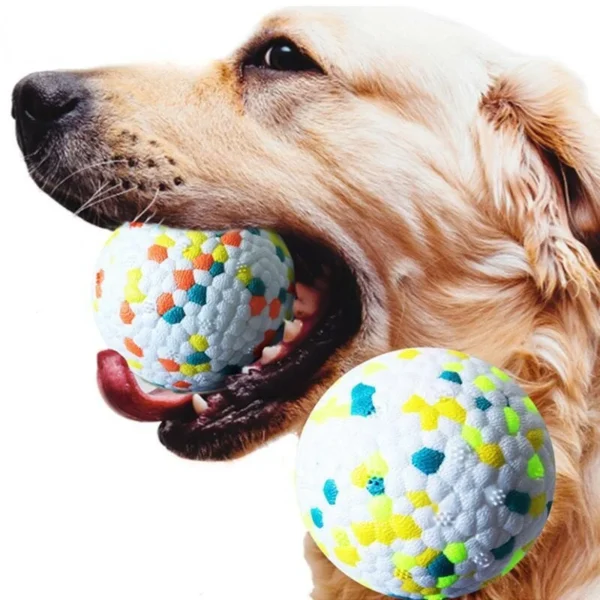 1pc Teething Pet Toy Dog Solid Toy Ball Interactive Dog Toy Light Popcorn Ball Dog Ball Light Chew Rubber Ball High Elastic Bite 2