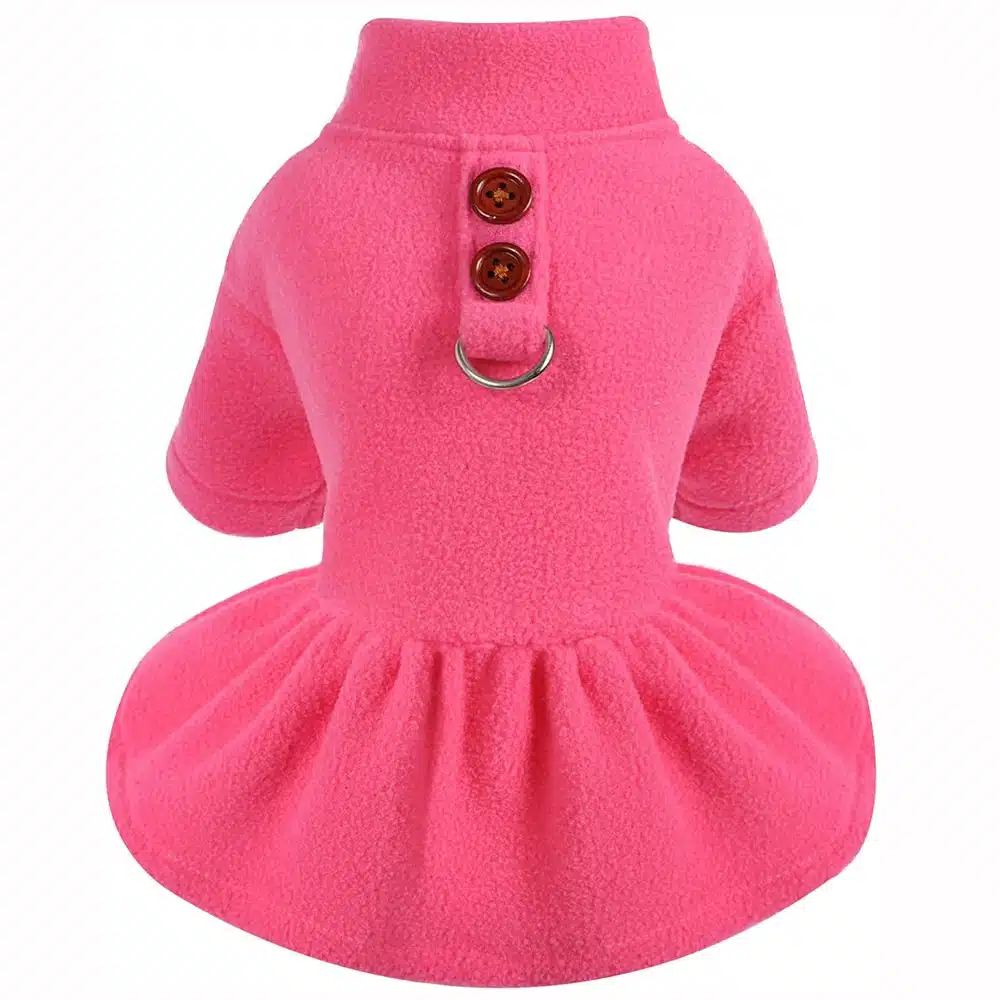 Thermal Fleece Dog Dress for Small Dogs Girl Winter Dog Sweater Puppy Clothes Chihuahua Yorkie Teacup Pet Outfit Cat Apparel 1