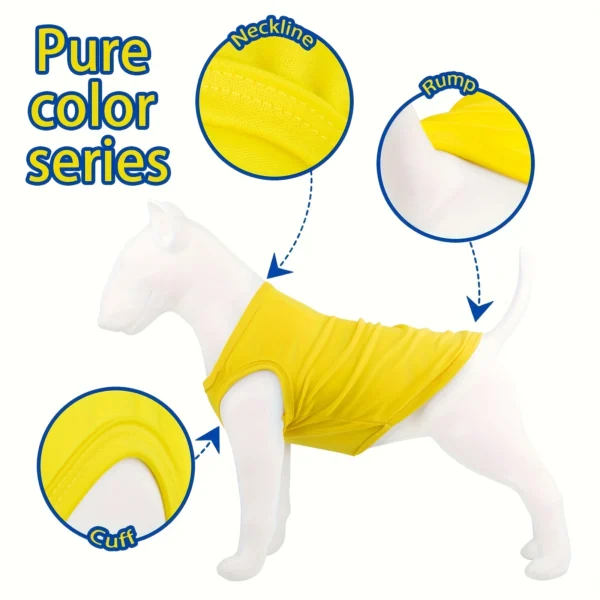 Solid Color Pet Apparel, Puppy Shirt, Dog T-Shirt, Soft Comfortable Breathable Dog Vest, Summer Pet Clothes 2