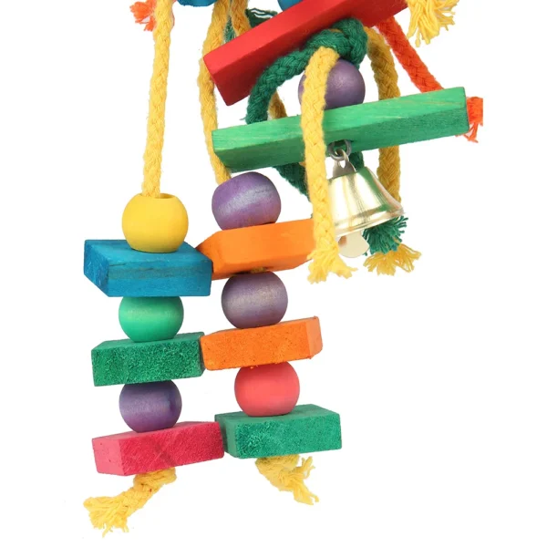 Wood Parrot Bird Toys Love Bird Cage Funny Training Bird Toys Cotton Rope Parrot Toy Bite Resistant Bird Tearing Toy Pet Product 4