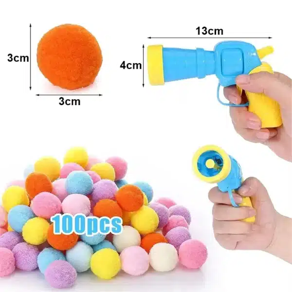 Cat Toys Interactive Launch Training Toy For Pet Kitten Creative Mini Shooting Gun Games Stretch Plush Ball Toys Pet Supplies 5