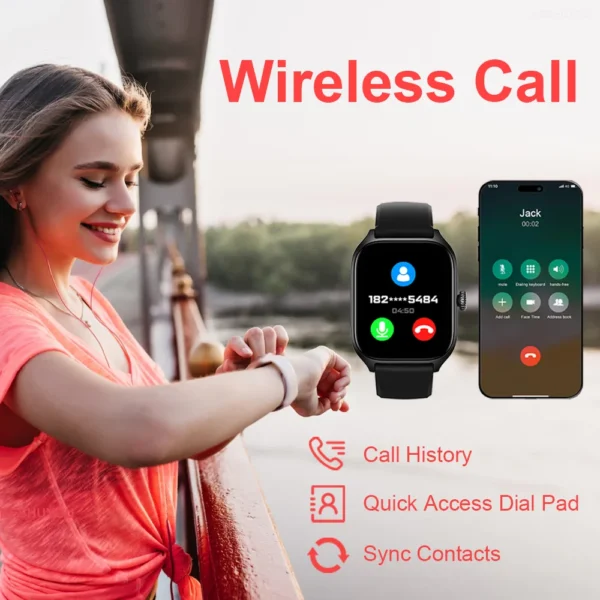 H9 New Smart Watch 2.01 Inch HD Display Answer Make Call Message Preview Sport Modes DIY Dial Weather Forecast For Men Women 3