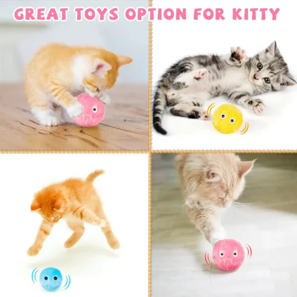 Electric Cat Toy Interactive Ball Catnip Squeaky Toys For Cats Chase Interesting Kitten Toy Not Boring Pet Accessories 6