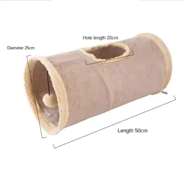 Pet Cat Tunnel Collapsible Plush Channel Foldable Suede Educational Toy Warm Winter Interactive Toys for Indoor Puppy Supplies 6