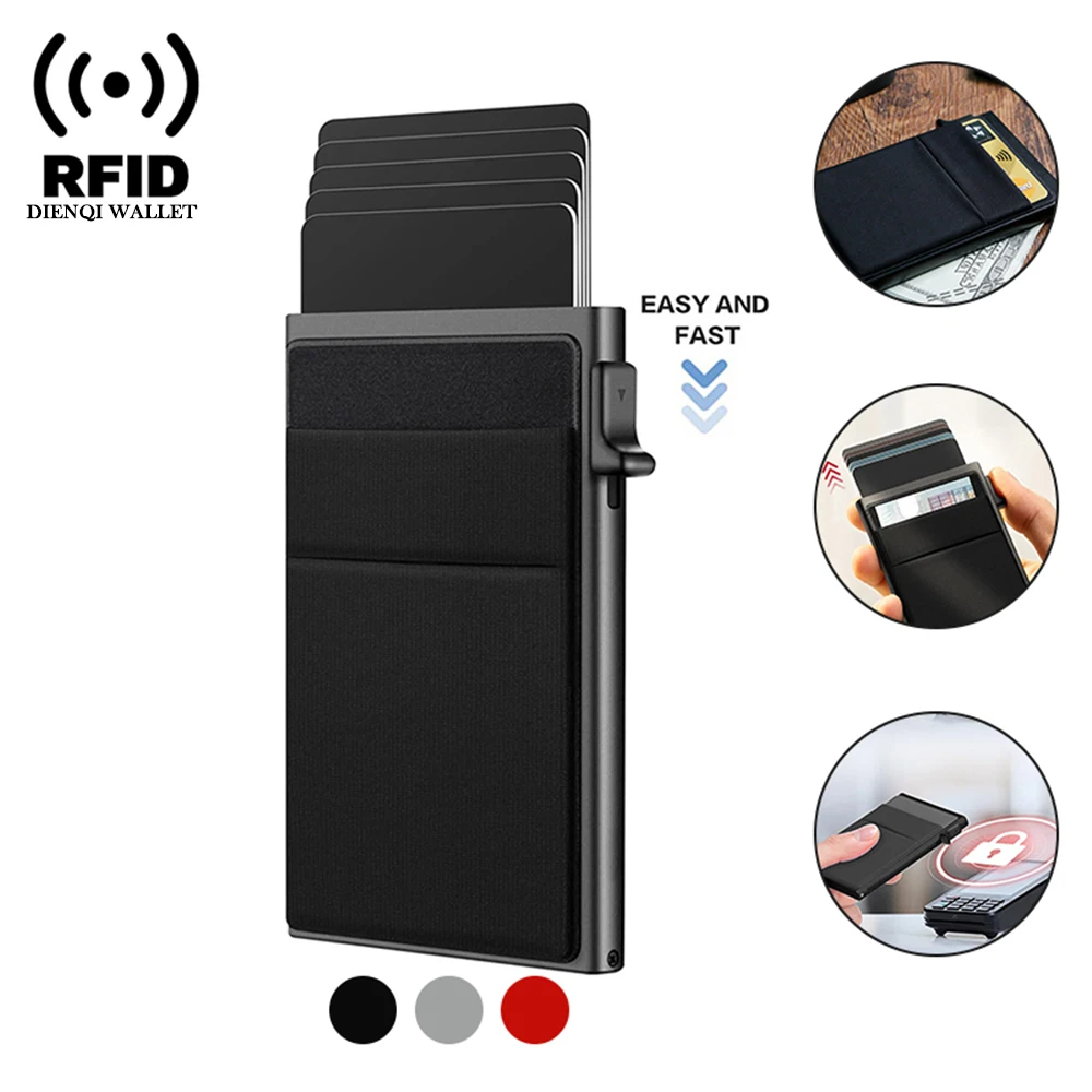 Rfid Credit Card Holder Men Thin Slim Mini Minimalist Wallets Luxury Metal Bank ID Cardholer Case Wallet for Men Carteras Choice 1