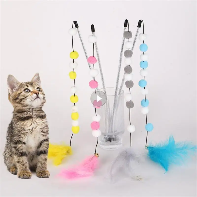 Funny Kitten Cat Teaser Interactive Toy Rod With Bell And Toys For Cats Teaser Interactive Toy Rod Pet Cats Toys Stick 1