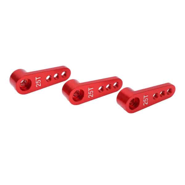 3pcs RC Aluminum 25T Servo Horns Metal Steering Arm for 1/8 1/10 RC Car Upgrade PartsRed - Image 4