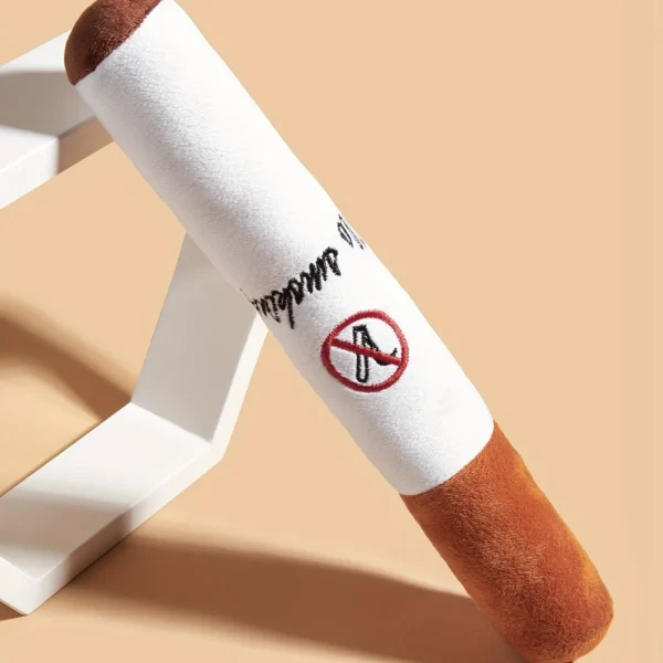 Cigarette Design Pet Plush Toy, "No Smoking" Pet Plush Cigarette ShapeToy, Cool Dogs Relaxing Toys For Dogs And Cats 4