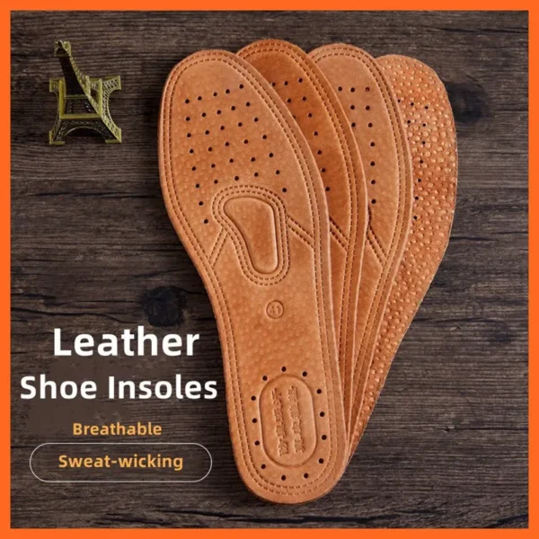 1 Pair Cowhide Insoles For Shoes Men Comfortable Deodorant Casual leather Insole Feet Quality Genuine Leather Flats Shoe Sole 2